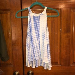 High neck tie dye tank top